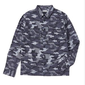 Dex Clothing-Gray Tonal Camo Button-up long sleeve soft cotton shirt-Boys XL NWT